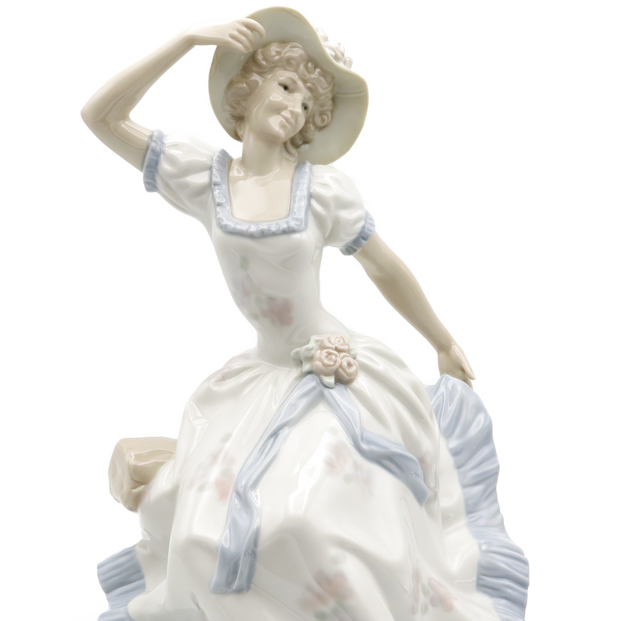 Lladro ZAPHIR Figurine, Springtime Serenade Lady In Blue, Elegant Woman Porcelain Hand Painted